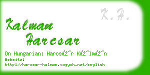 kalman harcsar business card